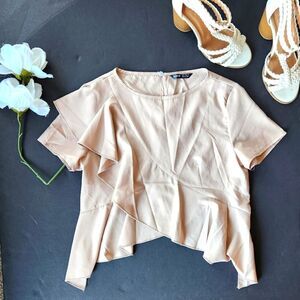 Shein Cream Colored Multilayered Blouse